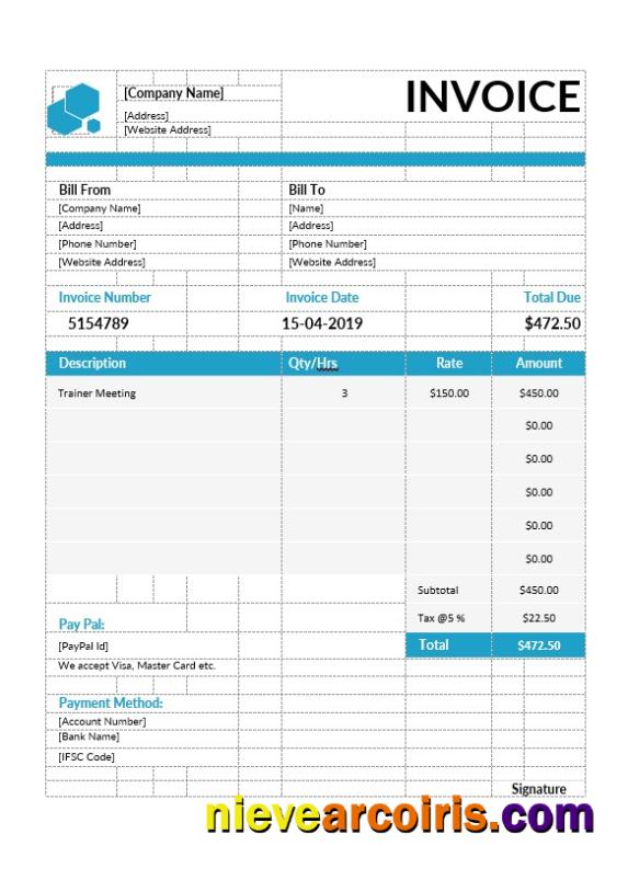 Educational Consultant Invoice